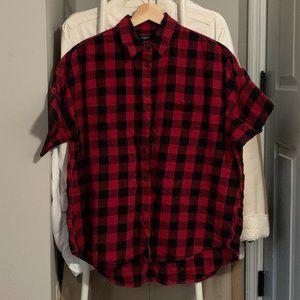 Madewell Short Sleeve Flannel Button Down Shirt